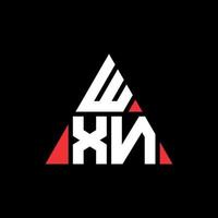 wxn design del logo della lettera triangolare con forma triangolare. wxn monogramma del design del logo del triangolo. modello di logo vettoriale triangolo wxn con colore rosso. wxn logo triangolare logo semplice, elegante e lussuoso.