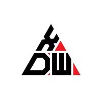 xdw triangolo logo design lettera con forma triangolare. monogramma del design del logo del triangolo xdw. modello di logo vettoriale triangolo xdw con colore rosso. xdw logo triangolare logo semplice, elegante e lussuoso.