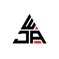 logo della lettera triangolare wja con forma triangolare. monogramma wja triangolo logo design. modello di logo vettoriale triangolo wja con colore rosso. logo triangolare wja logo semplice, elegante e lussuoso.