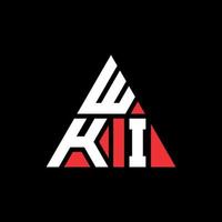 logo della lettera triangolare wki con forma triangolare. monogramma wki triangolo logo design. modello di logo vettoriale triangolo wki con colore rosso. logo triangolare wki logo semplice, elegante e lussuoso.