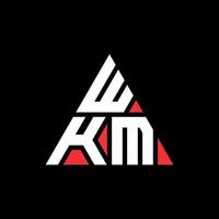 logo lettera triangolare wkm con forma triangolare. monogramma del design del logo del triangolo wkm. modello di logo vettoriale triangolo wkm con colore rosso. logo triangolare wkm logo semplice, elegante e lussuoso.