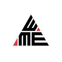 logo della lettera triangolare wme con forma triangolare. wme triangolo logo design monogramma. modello di logo vettoriale triangolo wme con colore rosso. logo triangolare wme logo semplice, elegante e lussuoso.