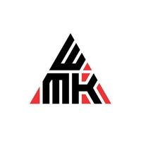 logo della lettera triangolare wmk con forma triangolare. Monogramma di design logo triangolo wmk. modello di logo vettoriale triangolo wmk con colore rosso. logo triangolare wmk logo semplice, elegante e lussuoso.