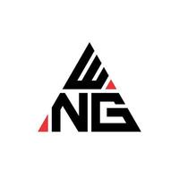 design del logo della lettera triangolare wng con forma triangolare. monogramma design logo triangolo wng. modello di logo vettoriale triangolo wng con colore rosso. logo triangolare wng logo semplice, elegante e lussuoso.