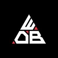 design del logo della lettera del triangolo wob con forma triangolare. monogramma di design del logo del triangolo wob. modello di logo vettoriale triangolo wob con colore rosso. logo triangolare wob logo semplice, elegante e lussuoso.