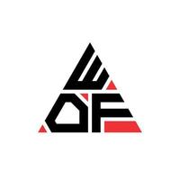 logo della lettera triangolare wof con forma triangolare. monogramma wof triangolo logo design. modello di logo vettoriale triangolo wof con colore rosso. logo triangolare wof logo semplice, elegante e lussuoso.