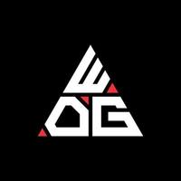 logo della lettera del triangolo wog con forma triangolare. monogramma di design del logo del triangolo wog. modello di logo vettoriale triangolo wog con colore rosso. logo triangolare wog logo semplice, elegante e lussuoso.