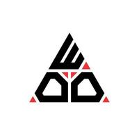 logo della lettera triangolare woo con forma triangolare. monogramma di design del logo del triangolo woo. modello logo vettoriale triangolo woo con colore rosso. logo triangolare woo logo semplice, elegante e lussuoso.