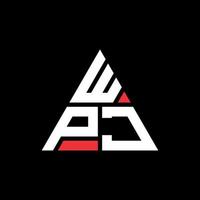logo della lettera del triangolo wpj con forma triangolare. monogramma wpj triangolo logo design. modello di logo vettoriale triangolo wpj con colore rosso. logo triangolare wpj logo semplice, elegante e lussuoso.