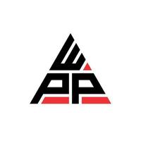 logo della lettera del triangolo wpp con forma triangolare. monogramma di design del logo del triangolo wpp. modello di logo vettoriale triangolo wpp con colore rosso. logo triangolare wpp logo semplice, elegante e lussuoso.