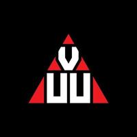 design del logo della lettera triangolare vuu con forma triangolare. vuu triangolo logo design monogramma. modello di logo vettoriale triangolo vuu con colore rosso. logo triangolare vuu logo semplice, elegante e lussuoso.