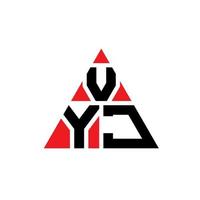 design del logo della lettera del triangolo vyj con forma triangolare. vyj triangolo logo design monogramma. modello di logo vettoriale triangolo vyj con colore rosso. logo triangolare vyj logo semplice, elegante e lussuoso.