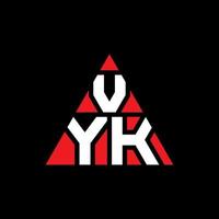 design del logo della lettera del triangolo vyk con forma triangolare. monogramma di design con logo triangolo vyk. modello di logo vettoriale triangolo vyk con colore rosso. logo triangolare vyk logo semplice, elegante e lussuoso.