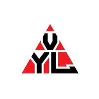 design del logo della lettera triangolo vyl con forma triangolare. monogramma di design con logo triangolo vyl. modello di logo vettoriale triangolo vyl con colore rosso. logo triangolare vyl logo semplice, elegante e lussuoso.
