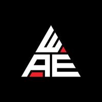 design del logo della lettera del triangolo wae con forma triangolare. monogramma di design del logo del triangolo wae. modello di logo vettoriale triangolo wae con colore rosso. logo triangolare wae logo semplice, elegante e lussuoso. wae