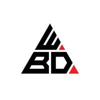 design del logo della lettera del triangolo wbd con forma triangolare. monogramma di design logo triangolo wbd. modello di logo vettoriale triangolo wbd con colore rosso. logo triangolare wbd logo semplice, elegante e lussuoso. wbd