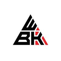 logo della lettera triangolare wbk con forma triangolare. monogramma design logo triangolo wbk. modello di logo vettoriale triangolo wbk con colore rosso. logo triangolare wbk logo semplice, elegante e lussuoso. wb