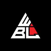 logo della lettera triangolare wbl con forma triangolare. monogramma di design logo triangolo wbl. modello di logo vettoriale triangolo wbl con colore rosso. logo triangolare wbl logo semplice, elegante e lussuoso. bl