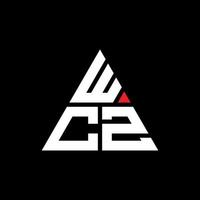 logo della lettera triangolare wcz con forma triangolare. monogramma wcz triangolo logo design. modello di logo vettoriale triangolo wcz con colore rosso. logo triangolare wcz logo semplice, elegante e lussuoso. wcz
