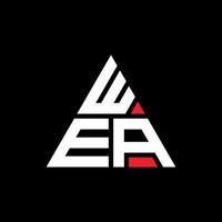 design del logo della lettera del triangolo wea con forma triangolare. monogramma di design del logo del triangolo wea. modello di logo vettoriale triangolo wea con colore rosso. logo triangolare wea logo semplice, elegante e lussuoso. noi
