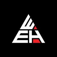 design del logo della lettera triangolare weh con forma triangolare. monogramma di design del logo del triangolo weh. modello di logo vettoriale triangolo weh con colore rosso. weh logo triangolare logo semplice, elegante e lussuoso. eh