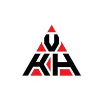 design del logo della lettera del triangolo vkh con forma triangolare. monogramma di design del logo del triangolo vkh. modello di logo vettoriale triangolo vkh con colore rosso. logo triangolare vkh logo semplice, elegante e lussuoso.