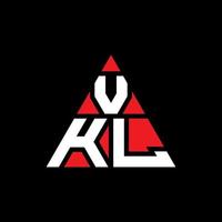 design del logo della lettera del triangolo vkl con forma triangolare. monogramma di design del logo del triangolo vkl. modello di logo vettoriale triangolo vkl con colore rosso. logo triangolare vkl logo semplice, elegante e lussuoso.