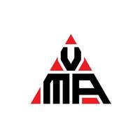 design del logo della lettera triangolo vma con forma triangolare. monogramma di design del logo del triangolo vma. modello di logo vettoriale triangolo vma con colore rosso. logo triangolare vma logo semplice, elegante e lussuoso.