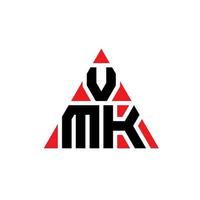 design del logo della lettera del triangolo vmk con forma triangolare. monogramma di design del logo del triangolo vmk. modello di logo vettoriale triangolo vmk con colore rosso. logo triangolare vmk logo semplice, elegante e lussuoso.