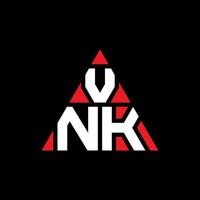 design del logo della lettera del triangolo vnk con forma triangolare. monogramma di design del logo del triangolo vnk. modello di logo vettoriale triangolo vnk con colore rosso. logo triangolare vnk logo semplice, elegante e lussuoso.