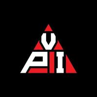 design del logo della lettera del triangolo vpi con forma triangolare. monogramma di design del logo del triangolo vpi. modello di logo vettoriale triangolo vpi con colore rosso. logo triangolare vpi logo semplice, elegante e lussuoso.