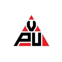 design del logo della lettera triangolo vpu con forma triangolare. monogramma di design con logo triangolo vpu. modello di logo vettoriale triangolo vpu con colore rosso. logo triangolare vpu logo semplice, elegante e lussuoso.