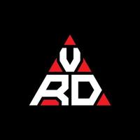 design del logo della lettera del triangolo vrd con forma triangolare. vrd triangolo logo design monogramma. modello di logo vettoriale triangolo vrd con colore rosso. logo triangolare vrd logo semplice, elegante e lussuoso.