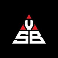 design del logo della lettera triangolare vsb con forma triangolare. monogramma di design logo triangolo vsb. modello di logo vettoriale triangolo vsb con colore rosso. logo triangolare vsb logo semplice, elegante e lussuoso.