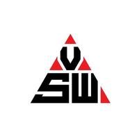design del logo della lettera triangolo vsw con forma triangolare. monogramma di design del logo triangolo vsw. modello di logo vettoriale triangolo vsw con colore rosso. logo triangolare vsw logo semplice, elegante e lussuoso.