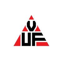 design del logo della lettera triangolare vuf con forma triangolare. vuf triangolo logo design monogramma. modello di logo vettoriale triangolo vuf con colore rosso. vuf logo triangolare logo semplice, elegante e lussuoso.