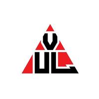 vul triangolo lettera logo design con forma triangolare. vul triangolo logo design monogramma. modello di logo vettoriale triangolo vul con colore rosso. logo triangolare vul logo semplice, elegante e lussuoso.