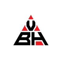 design del logo della lettera del triangolo vbh con forma triangolare. monogramma di design del logo del triangolo vbh. modello di logo vettoriale triangolo vbh con colore rosso. logo triangolare vbh logo semplice, elegante e lussuoso.