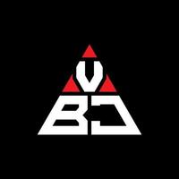 design del logo della lettera del triangolo vbj con forma triangolare. monogramma di design del logo del triangolo vbj. modello di logo vettoriale triangolo vbj con colore rosso. logo triangolare vbj logo semplice, elegante e lussuoso.