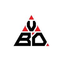 design del logo della lettera del triangolo vbo con forma triangolare. monogramma di design del logo del triangolo vbo. modello di logo vettoriale triangolo vbo con colore rosso. logo triangolare vbo logo semplice, elegante e lussuoso.