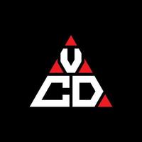 design del logo della lettera del triangolo vcd con forma triangolare. monogramma di design con logo triangolo vcd. modello di logo vettoriale triangolo vcd con colore rosso. logo triangolare vcd logo semplice, elegante e lussuoso.