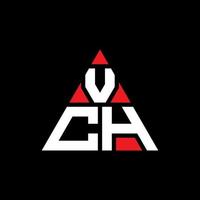 design del logo della lettera del triangolo vch con forma triangolare. monogramma di design del logo del triangolo vch. modello di logo vettoriale triangolo vch con colore rosso. logo triangolare vch logo semplice, elegante e lussuoso.