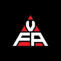 design del logo della lettera del triangolo vfa con forma triangolare. monogramma vfa triangolo logo design. modello di logo vettoriale triangolo vfa con colore rosso. logo triangolare vfa logo semplice, elegante e lussuoso.