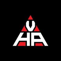 design del logo della lettera del triangolo vha con forma triangolare. monogramma di design del logo del triangolo vha. modello di logo vettoriale triangolo vha con colore rosso. logo triangolare vha logo semplice, elegante e lussuoso.