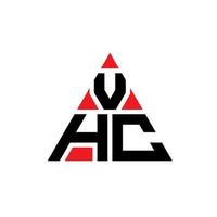design del logo della lettera del triangolo vhc con forma triangolare. monogramma di design del logo del triangolo vhc. modello di logo vettoriale triangolo vhc con colore rosso. logo triangolare vhc logo semplice, elegante e lussuoso.