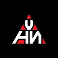 design del logo della lettera del triangolo vhn con forma triangolare. monogramma di design del logo del triangolo vhn. modello di logo vettoriale triangolo vhn con colore rosso. logo triangolare vhn logo semplice, elegante e lussuoso.