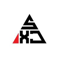 design del logo della lettera del triangolo sxj con forma triangolare. sxj triangolo logo design monogramma. modello di logo vettoriale triangolo sxj con colore rosso. logo triangolare sxj logo semplice, elegante e lussuoso.