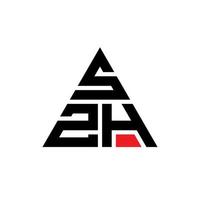 szh triangolo lettera logo design con forma triangolare. monogramma di design del logo del triangolo szh. modello di logo vettoriale triangolo szh con colore rosso. szh logo triangolare logo semplice, elegante e lussuoso.
