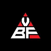 design del logo della lettera del triangolo vbf con forma triangolare. monogramma di design del logo del triangolo vbf. modello di logo vettoriale triangolo vbf con colore rosso. logo triangolare vbf logo semplice, elegante e lussuoso.