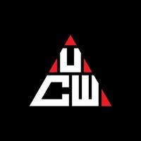 design del logo della lettera triangolare ucw con forma triangolare. monogramma di design del logo del triangolo ucw. modello di logo vettoriale triangolo ucw con colore rosso. logo triangolare ucw logo semplice, elegante e lussuoso.